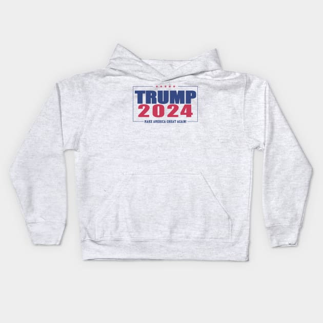 Trump 2024 Make America Great Again Kids Hoodie by Nolinomeg